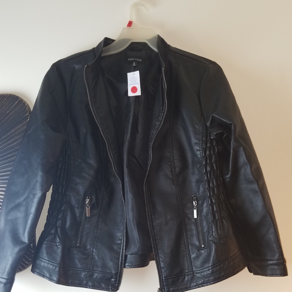 Black leather-like jacket